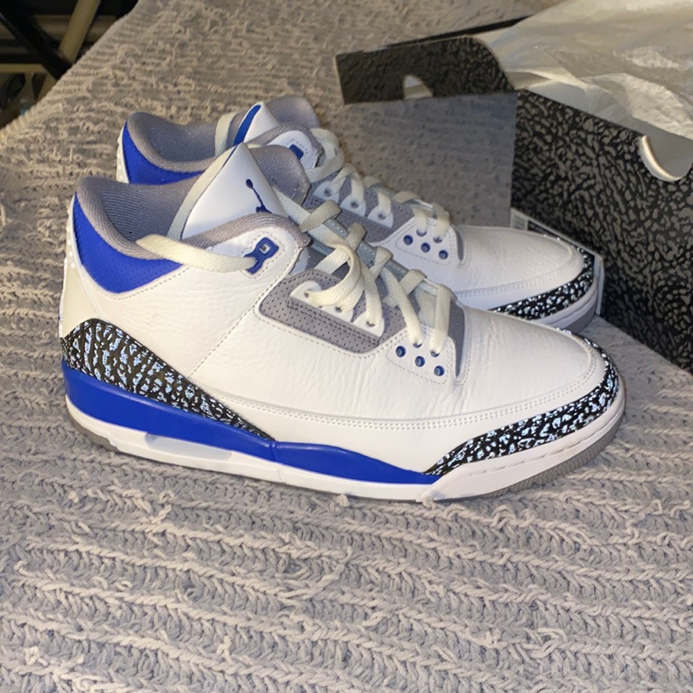 Men's Air Jordan 3 Retro White/Racer Blue-Black CT8532-145 Size 11